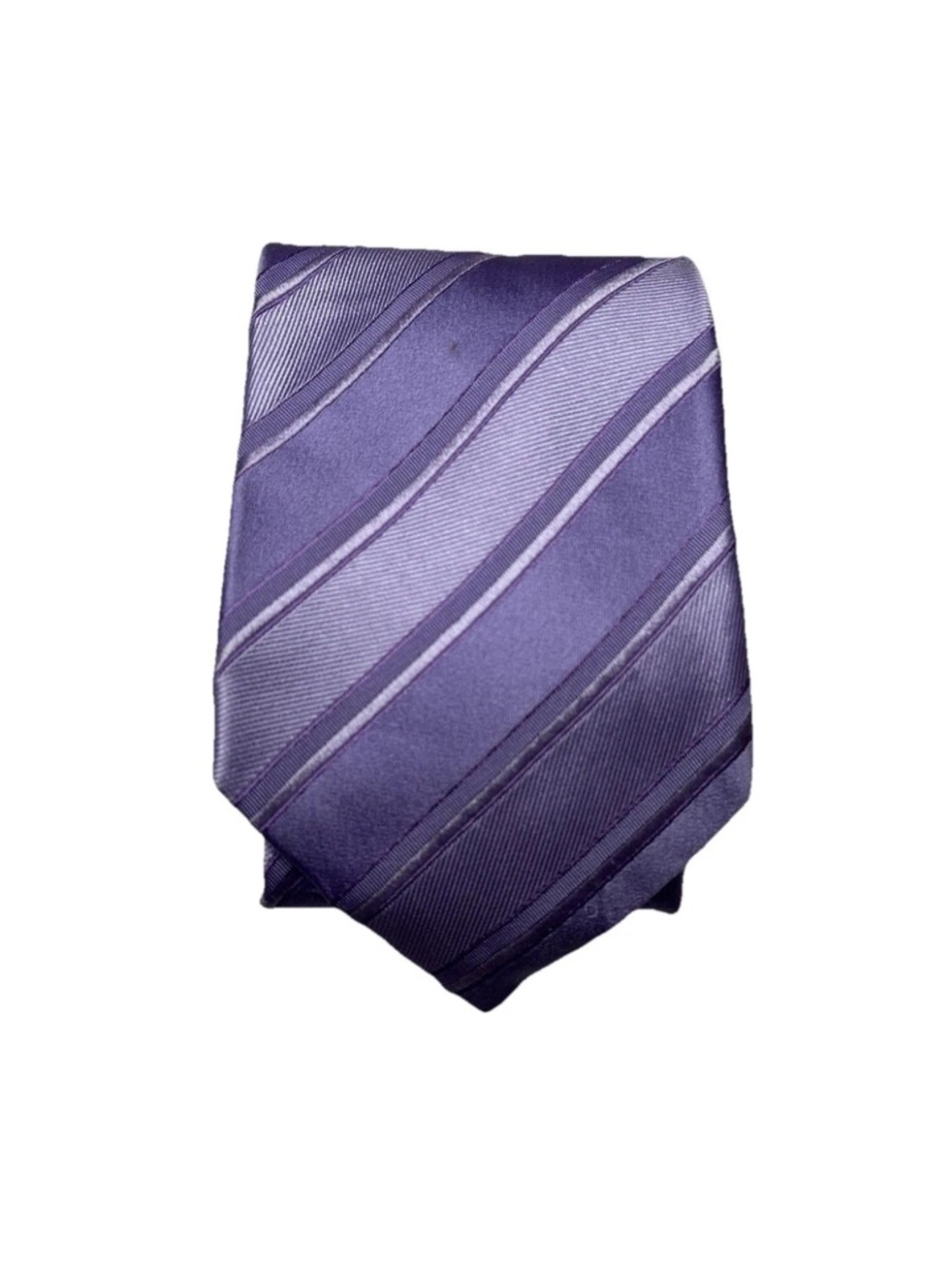 XMI Platinum Silk Tie Mens Purple Lavender Striped Handmade USA Luxury Necktie